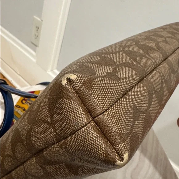 Coach File Signature Blue Brown Crossbody - Picture 8 of 17